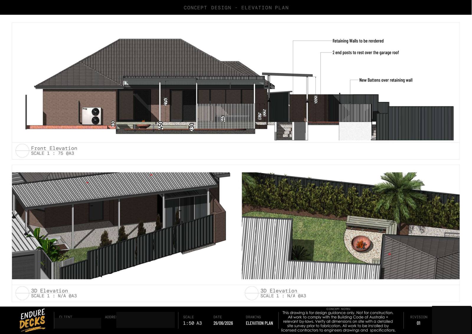 Willetton concept design — Elevations